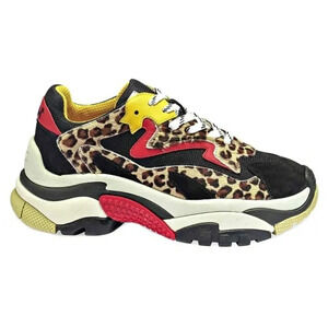 Ash Women's Addict Leopard-Print Calf Hair Low Top Sneakers Size 40 (MSRP $298)